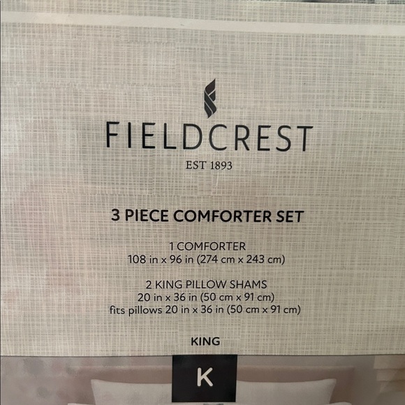 Fieldcrest King Size 3 Piece Comforter Set - Picture 2 of 2